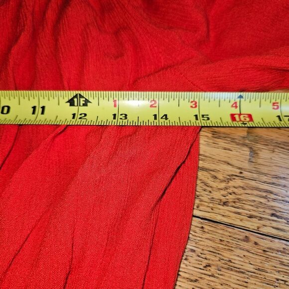 Wishful Park Romantic Red off shoulder crop blouse top M - Picture 5 of 6